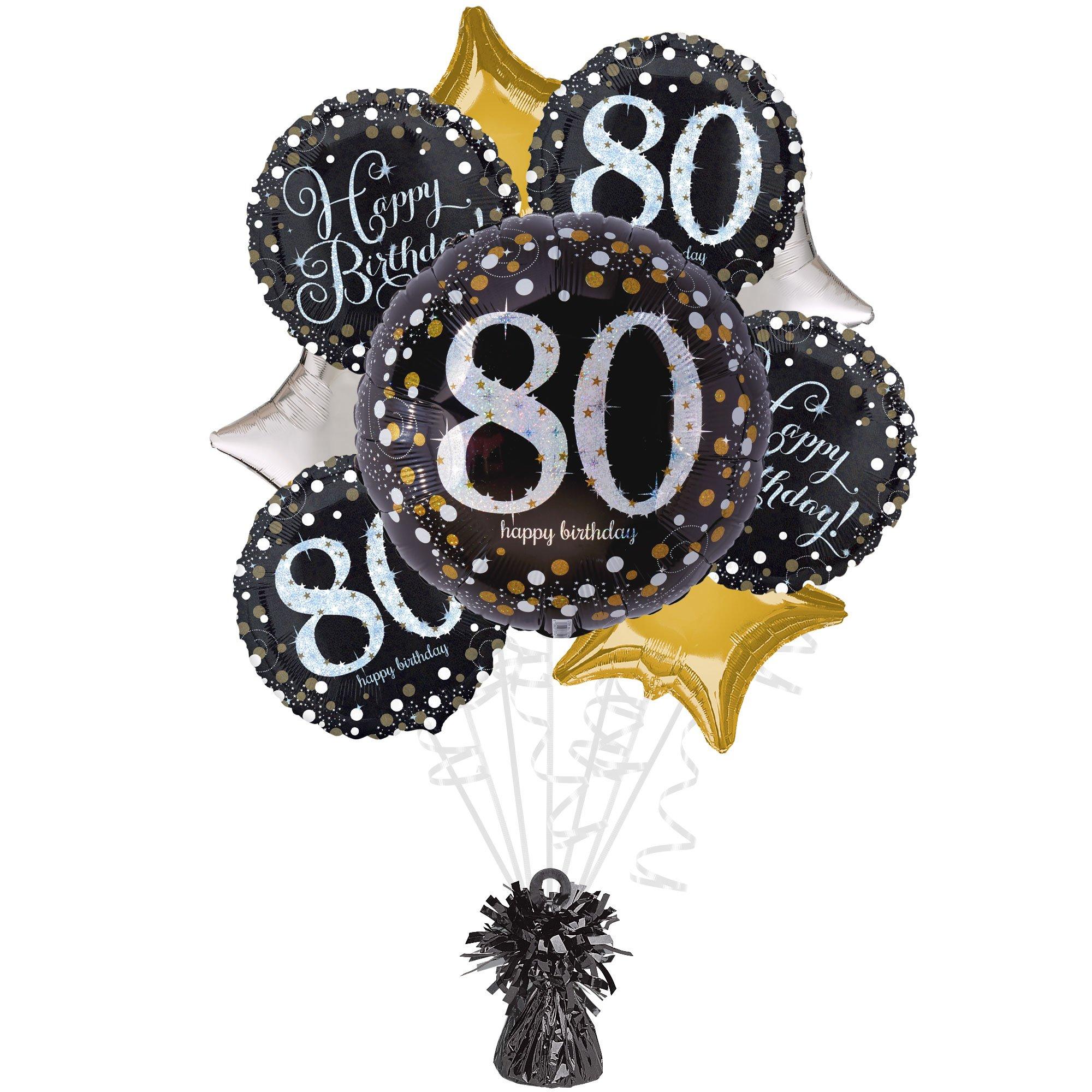 80th Birthday Foil Balloon Bouquet